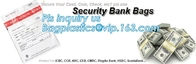 Hopper Currency Tamper Evident Security Bags Fraud Deposit Bags, Tamper-Evident Bags, Security Bank Pocket