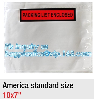 C4-C7 size PP self-adhesive transparent packing list envelopes, Dhl Fedex Custom Design And Logo Printing Packing List E