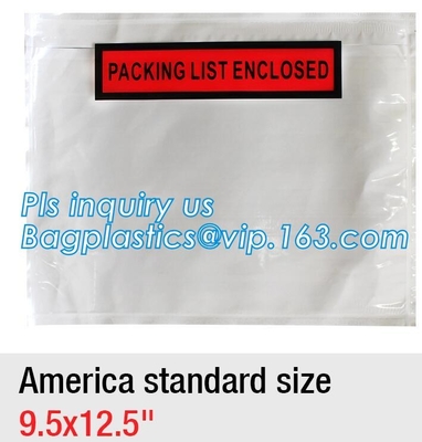 C4-C7 size PP self-adhesive transparent packing list envelopes, Dhl Fedex Custom Design And Logo Printing Packing List E