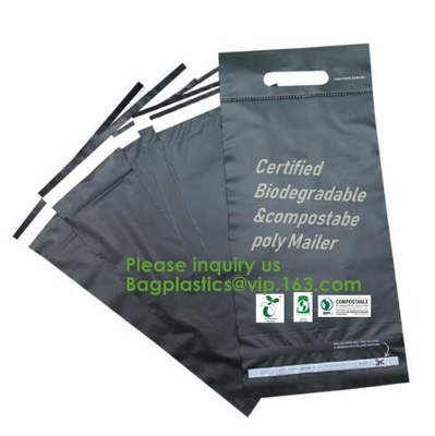 Eco-Friendly Waterproof Durable Grey/White PLA Biodegradable Courier Bags,100% Compostable And Biodegradable Courier Env