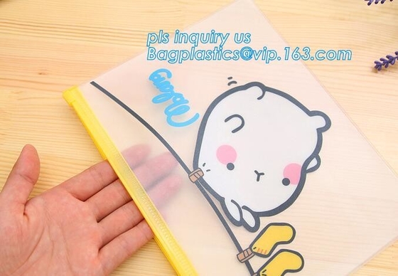PP side zipper sock packaging bag, Non-toxic eco-friendly Standup Cosmetic PVC Bag With zipper Slider, slider zipper bag