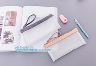 clear vinyl TPU pencil case bag with zipper for boys girls, Creative contracted envelope bag translucent frosted pencil