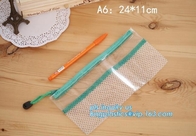 zipper PVC file bag with ESD anti static function A4, printing pvc document bag/ mesh/ soft bag, high temperature resist