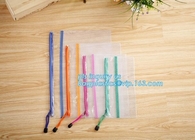 Nylon Mesh Multicolor Stripes Document Bag For A4 Paper and Pen, Big capacity A2size clear zipper file folder pvc docume