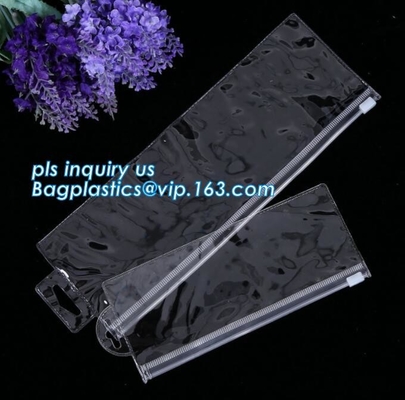 Plastic Cosmetics packaging bags With Slider Zipper Top, Frosted PVC Slider Zipper Bags, Pencil Case Promotional Gift