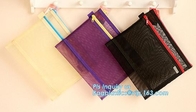 custom brand pvc mesh zippered bag, zipper document file bag with logo printed, mesh zipper Pouch bag A4/A5/A3 envelope