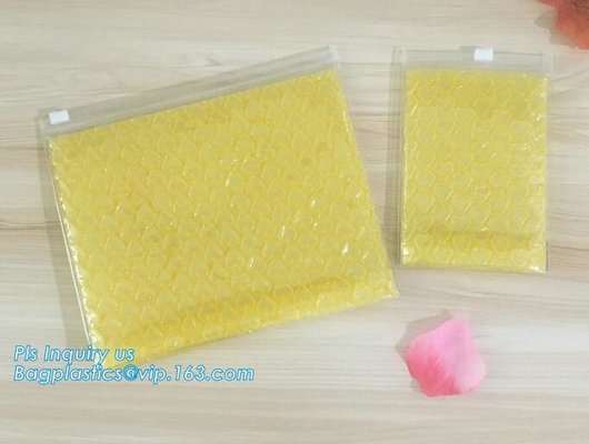 Newest reusable air bubble stationery packaging bags envelope shock proof bag with slider zip lock for fragile articles