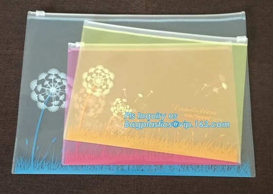 printed slider zipper bag/transparent zip lock plastic packing bag for file,garment,scarf/plastic bag, slider zipper pvc