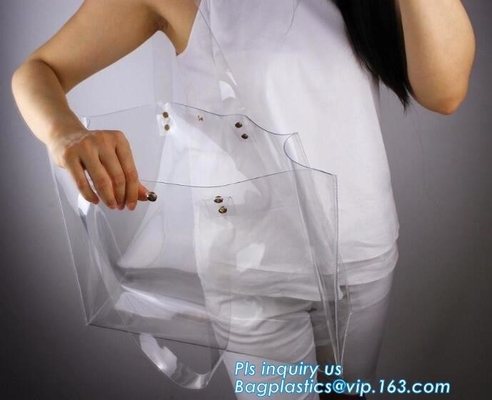Pouch Bags With Zip,Plastic Zip Resealable Pouch, side gusset bag with top handle and slider zipper, EVA Cosmetic Bag wi