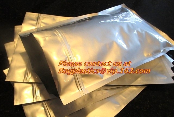 zipper silver plastic foil bag, Aluminum Foil packaging Bag, Aluminum Foil bag, Aluminum