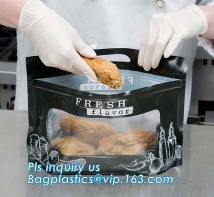 Anti Fog Function Plastic Zipper Roasted Chicken Packaging Bag, slide zipper hot chicken bags/ roasted chicken plastic p