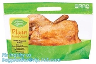 Aluminum foil vacuum frozen roast chicken packaging bag, chicken packaging bag with punch handle, PET chicken oven bag