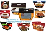 microwavable reusable plastic oven bag,turkey oven bag, anti-fog roasted chicken bag with zipper, cooking food packaging