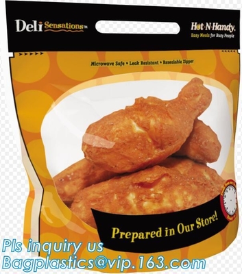 Hot roast chicken bag/hot roast plastic packaging bag for duck,chicken,fish, Fried Chicken Packaging Clear Microwaveable