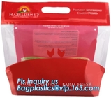 Stand Up Roasted Chicken Packaging Bags With Zip Top hot roast, rotisserie chicken bag, microwaveable bag, slide plastic