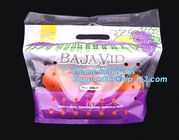Fruit packaging moistureproof custom slider lock zipper bag, Transparent PVC Fruits Storage Bag, Food Safe Slider Closur