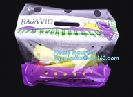 Fruit packaging moistureproof custom slider lock zipper bag, Transparent PVC Fruits Storage Bag, Food Safe Slider Closur