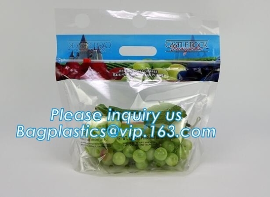 reusable clear printed zippered storage slider bag for vegetables and fruits, recyclable fresh fruit packaging k w