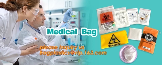 Zip lock type medical biohazard waste disposal supplies LDPE plastic medical autoclave bags, Medical packing k sea