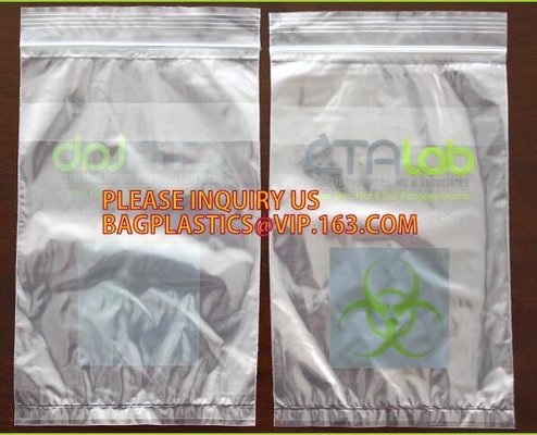 Biohazard Specimen Medical Lab Bags Reclosable Zip Lock Bag, Medical Lab Bags Reclosbale Zip Lock Bag, Document Pouches