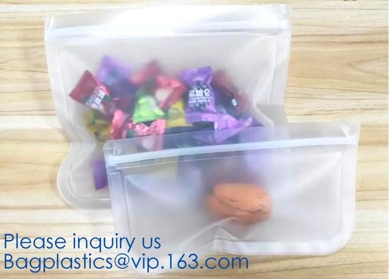 Large Reusable Vacuum Zipper Preservation Freezer sandwich k Cooking Fresh Zip Silicone Food Storage Bags With Tim