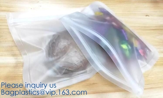 Large Reusable Vacuum Zipper Preservation Freezer sandwich k Cooking Fresh Zip Silicone Food Storage Bags With Tim