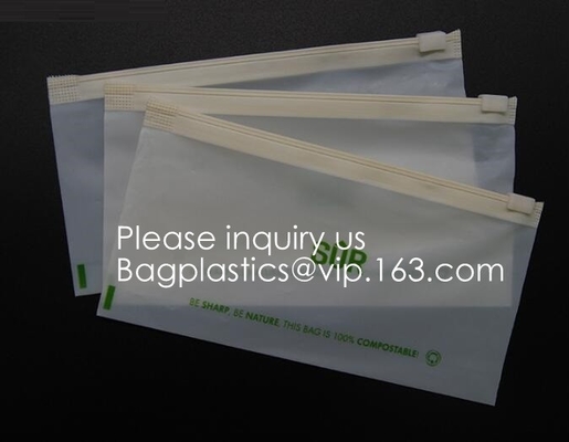 100% Compostable Material Slider Grip Bag PLA Biodegradable Corn Starch Compostable Slider Lock Bag For Food Storage