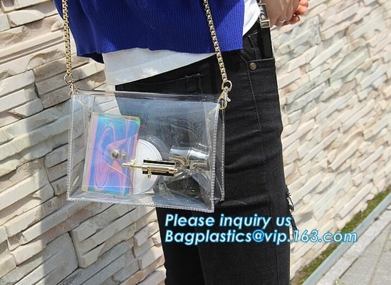 mini clear pvc girls shoulder long strip bag, Woman Sweet Handbag Clear Jelly Transparent, PVC Shoulder Bag Tote Chic Be