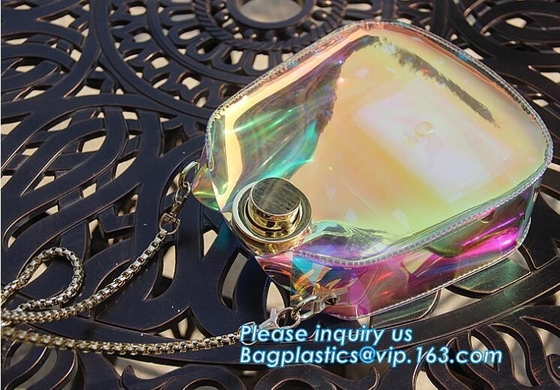 fashion ladies college girl summer beach jelly clear PVC handbag shoulder chain bag, Fashion Women PVC Transparent Tote