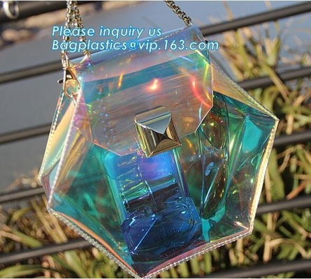 Clear Tote Bags Crystal PVC Transparent Women Fashion Handbag Shoulder Beach Bag, Summer Beach Clear PVC Shoulder Bag Tr