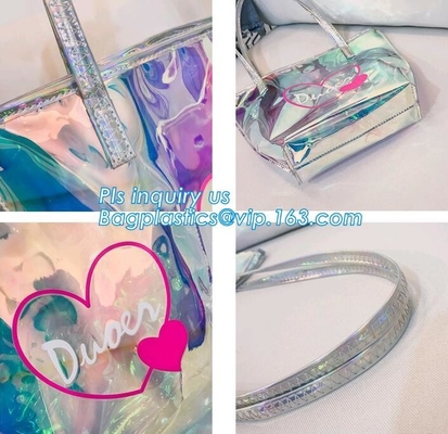 popular bench shoulder bag transparent pvc bag, PVC Tote Bag Shoulder Handbag Transparent PVC Beach Bag, casual beach ba