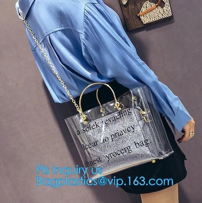 Cheap PVC Single Shoulder Bag for Girl, summer hot sale shoulder PU PVC transparent bag, coating shopping bag tote bag s