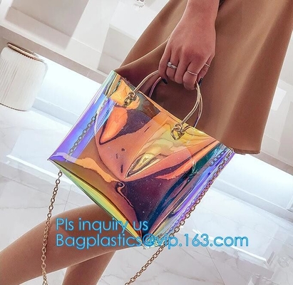 Cheap PVC Single Shoulder Bag for Girl, summer hot sale shoulder PU PVC transparent bag, coating shopping bag tote bag s