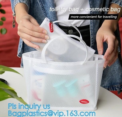 polyester outdoor tote beach mesh bag for women/fashion nylon mesh shopping handbag, Nylon Mesh Beach Bag, carry, wallet