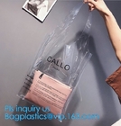 Transparent pvc handle plastic bag with logo, promotional clear tote pvc handle shopping bag pvc tote bag, underwear clo