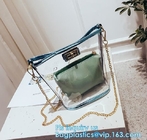waterproof promotional clear tote pvc handle shopping bag, PVC mat waterproof reusable tote shopping bags, summer soft p