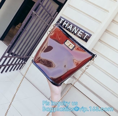 customized eco-friendly PVC shopping bag for promotion, Tote PVC Bag printed Shopping Bag, zipper closure clear pvc shop