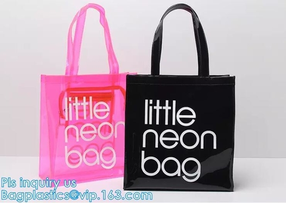 OEM service transparent handle recyclable pvc packing bag, Handle Carry Plastic Cooler Bag PVC Wine Bag, shopping bag wi