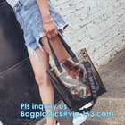 Bow Handle Hanger Zipper Lock Cosmetic Pvc Bag With k, handle bag gift clear vinyl plastic packaging zipper bags w