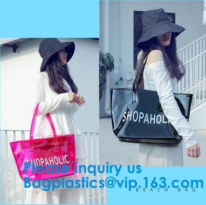 Beautiful Plastic PVC Beach Bag Clear Travel Cosmetic Bags, Fashion Clear PVC Beach Bag, Vinyl Plastic Bag, Envelope Clu