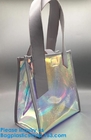 Shiny Transparent Hologram Holographic Tote Bag PU Handbag Shoulder Bag,Transparent Laser Candy Hologram Handbag Jelly B
