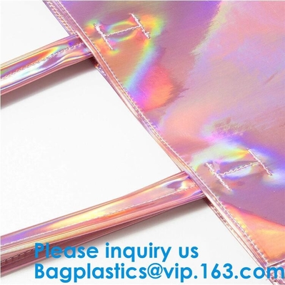 Holographic Women Fashion Hologram Laser Drawstring Backpack School Sport Gym Tote Bag,Cosmetic Bag Travel Storage Zippe