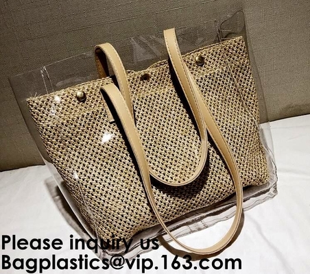 EVA Logo Printed Mini Tote Bag Fashion Plastic Lady's Shopping Hand Bag Custom Printed EVA Tote Bag, Bagease, Bagplastic