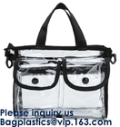 Clear PVC Makeup Cosmetic Bag With Extra 2 Front Magnet Pockets And Zipper Bag,Cosmetic Portable Toiletry Makeup Bag
