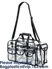 Professional Clear Makeup Cosmetic Bag PVC Carry Bag With 7 Extra Magnet Pockets And Detachable Shoulder Strap