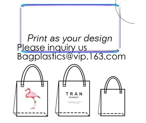 Holographic PVC Fabric Transparent Waterproof Tote Shopping Bag,Silk Printing Transparent Pvc Tote Shopping Bag, bagease