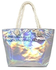 Waterproof All Over Printing PVC Coating Tote Shoulder Fabric Shopping Bag With Gusset And Lining,Jelly Clear Plastic PV