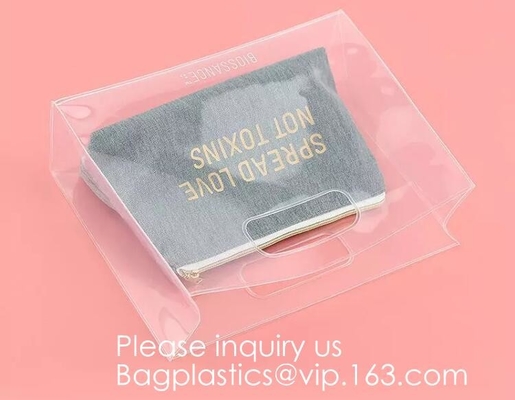 Promotion Transparent Clear Shopping Pvc Bag With Custom Print Nylon &amp; PVC Material Combined Custom Tote Bag Shopping Ba