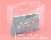 Promotion Transparent Clear Shopping Pvc Bag With Custom Print Nylon &amp; PVC Material Combined Custom Tote Bag Shopping Ba