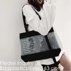 Transparent PVC Blanket Bag/Plastic Shopping Bag/Packaging Bag With Black Woven Trim And Webbing Handle, bagease, packag